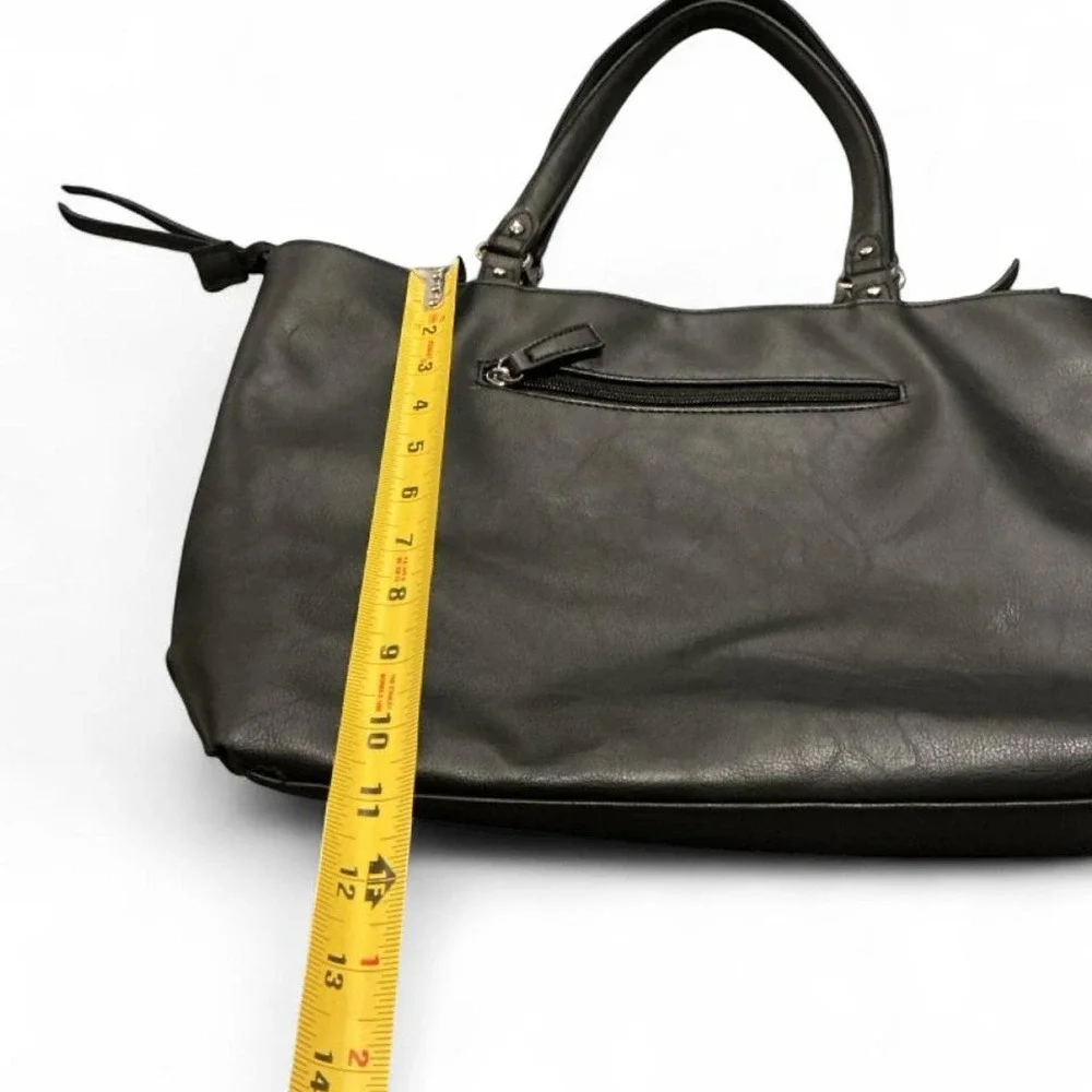 Rosetti Shoulder Bag Womens Large Black  Faux Leather Tote Zip Pocket